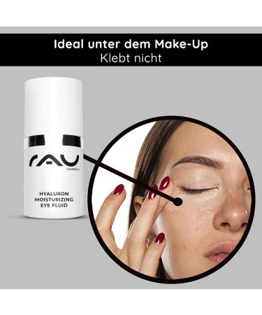 Rau Cosmetics Eye Cream for Wrinkles - Hyaluron & Squalane Anti-Aging Eye Fluid 15ml - Moisturizing Dark Circle Treatment for Men & Women - Buy Online on GoSupps.com
