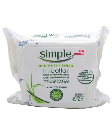 Simple Micellar Makeup Remover Wipes 25 Count by Simple