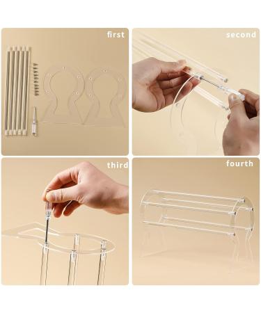LOVNFC Headband Holder  Headband Organizer Acrylic Clear Hairband Hair Hoop Display Stand with 2 Thin Headbands for Girls Women clear-hollow-5sticks - Buy Online on GoSupps.com