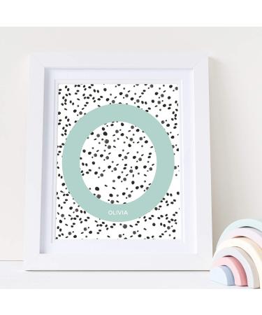 Personalized Initial Name Print - Scandi Style Polka Dot Nursery Wall Art - Kids Room Decor - A4 Size - Buy Online on GoSupps.com