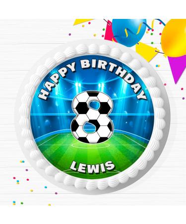 FOOTBALL YOUR AGE BIRTHDAY PERSONALISED EDIBLE ICING CAKE TOPPER DECORATION FB010 - Buy Online on GoSupps.com