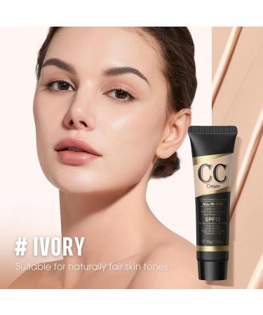 CC Cream Color Correction Cream with SPF 15+ All-In-One Full Coverage Foundation Concealer Full Coverage Anti-Redness Skin Tone Adjusting Sun Protection Natural Glowy Makeup Ivory 30g 40.00 ml (Pack of 1) Ivory White - Buy Online on GoSupps.com