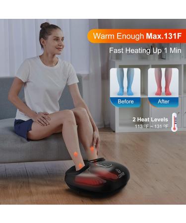 Comfier Foot Massage Device with Heat & Vibration - Shiatsu Massager for Plantar Fasciitis Relief | Up to Shoe Size 47 | Perfect Gift in Black - Buy Online on GoSupps.com