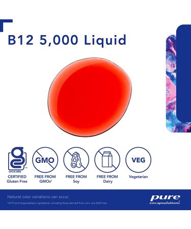 Pure Encapsulations B12 5,000 Liquid | Methylcobalamin Supplement for Energy, Nerve Health & Cognitive Function | 1 fl. oz - Buy Online on GoSupps.com