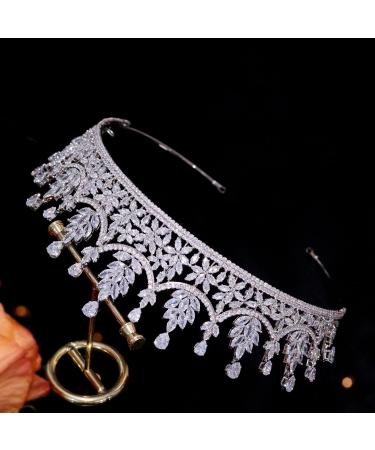 Jorsnovs Princess Sweet 16 CZ Tiaras - Bridal Crowns for Women - Quinceanera & Birthday Hair Accessories - B-Silver - Buy Online on GoSupps.com