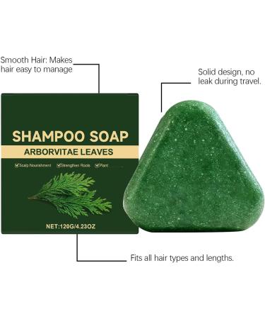  WRANBAO Nature Triangle Shampoo Bar Solid Plant-Based Shampoo for Oily Hair for Dandruff Purifying Soap with Tree of Life Leaves Shampoo for Thinning Hair Cleansing (1 - Buy Online on GoSupps.com