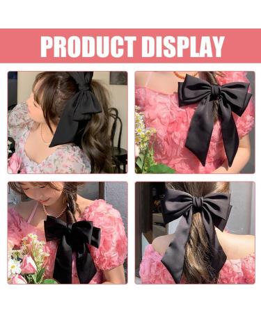 Beaupretty Black Hair Bow Clips Satin Hair Bows Large Hair Bow Clips Big Bow Barrettes Bow Hair Clips Hair Bows for Women Girls for Christmas New Year Daily Wear - Buy Online on GoSupps.com