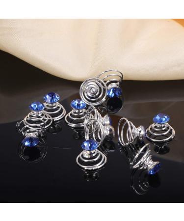 Uonlytech Light Blue Pearl Clip Hair Twists - 12PCS Rhinestone Spiral Hair Pins for Stunning Blue Hairstyles - Buy Online on GoSupps.com