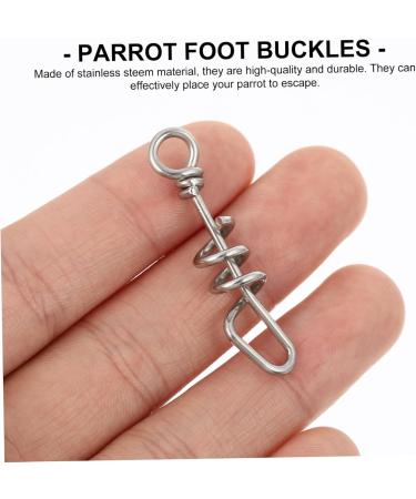Kisangel 2pcs Parrot Anklet Birds Foot Chain Chicken Foot Ring Birdemic Bird Foot Stand Chain Stainless Steel 4X1X1cm Silver - Buy Online on GoSupps.com