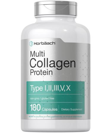 Horb ach Multi Collagen Protein 2000 mg | 180 Capsules | Hydrolyzed Collagen Type I II III V X | Keto & Paleo Friendly Non-GMO Gluten Free Supplement