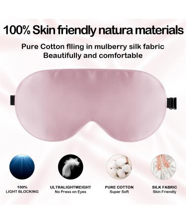 Buy eWish Zero Pressure Silk Sleep Mask - Adjustable Eye Shade for Ultimate Comfort | Blocks Light - Pink - Buy Online on GoSupps.com