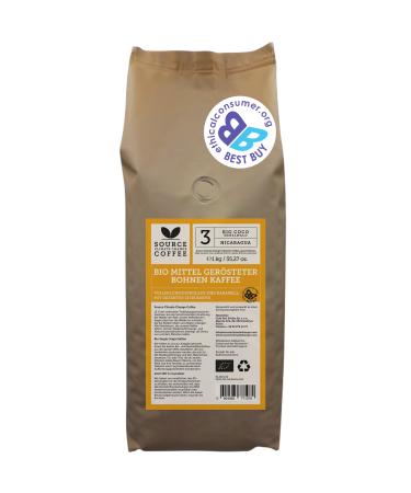 Source Climate Change Whole Coffee Beans - Organic Medium Dark Roast by Climate Change Source - Unique Origin Traceable & Fresh Roast - Milk Chocolate & Subtle Citrus Caramel 1kg Nicaragua