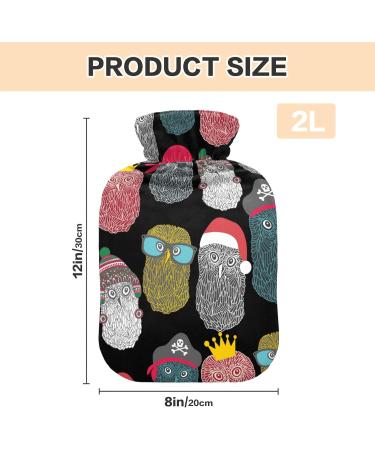 Hot Water Bottles with Cute Owl Cover | 2L Pain Relief & Cramps Relief | International Shipping - Buy Online on GoSupps.com