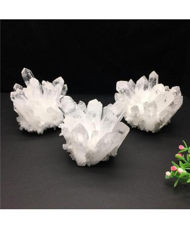 Natural Healing Rock Crystal Clear Quartz Crystal Cluster Gemstone Mineral Geode Specimen Irregular Crystal Cluster Ornament for Home Decoration 400-500g - Buy Online on GoSupps.com