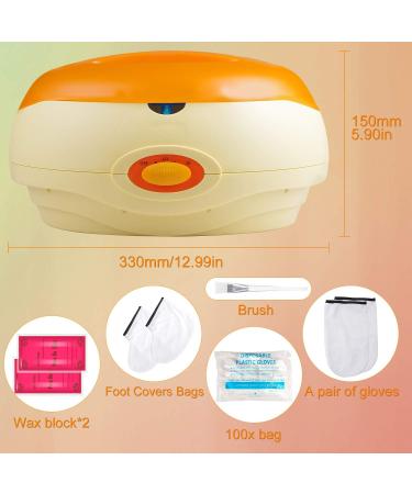 Swawis 200W Paraffin Bath Set for Hands & Feet | Moisturizing Paraffin Wax with Accessories & 2x450g Rosa Wax | Orange Paraffin Spa Supplies - Buy Online on GoSupps.com