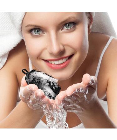 Silicone Face Scrubber Exfoliator - Silicone Face Scrubber Exfoliator with Handle Silicone Face Scrub Facial Cleansing Rubber Face Exfoliator Brush for Delicate Cleaning Black - Buy Online on GoSupps.com