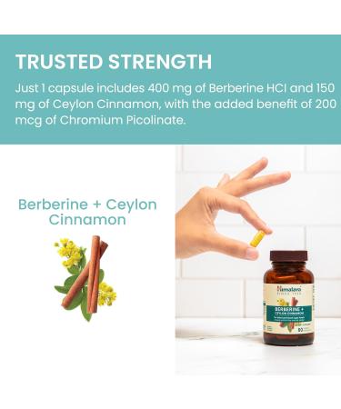 Himalaya Berberine with Ceylon Cinnamon - Herbal Supplement for Supporting Normal Metabolism Immune and Digestive Health - Vegan Gluten Free 60 Vegetarian Capsules - Buy Online on GoSupps.com