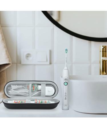 Yinke Travel Case for Oral-B IO 7, 8, 9, Pro Smartseries & Philips Sonicare ProtectiveClean Electric Toothbrush - Hard EVA Storage Bag (Black/Silver) - Buy Online on GoSupps.com