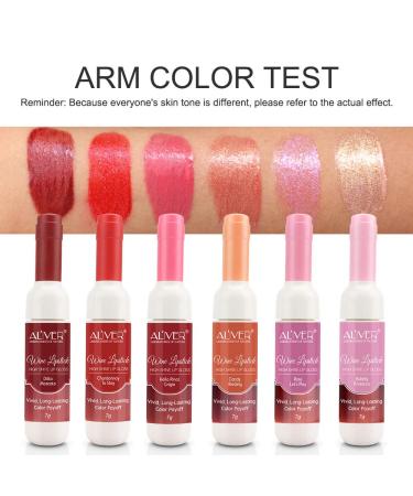Wine Lip Tint Set - Long Lasting Waterproof Lip Stain & Gloss in 6 Colors | Moisturizing & Pigmented Lip Makeup Gift for Women and Girls - Buy Online on GoSupps.com
