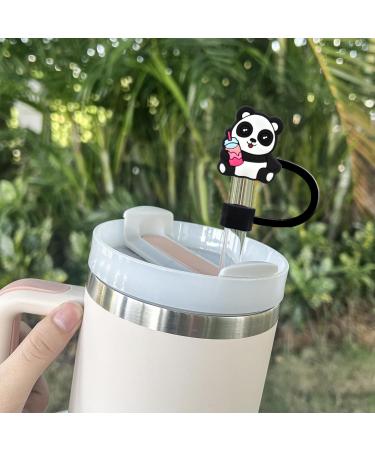 Tbecor Straw Cover Cap for Stanley Cup 30 40 oz PVC Straw Toppers Tumbler Cup Accessories for 10mm 0.4in Straw Cute Gifts (10PCS Pandas) - Buy Online on GoSupps.com