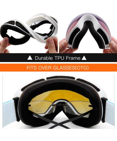 Juli Ski Goggles - Winter Snow Sports Snowboard Goggles, Anti-Fog Lens, BNC White/Blue - Buy Online on GoSupps.com