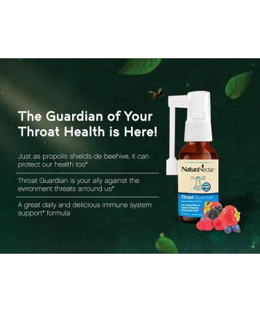 NaturaNectar - Bee Propolis Throat Spray - Unique Throat Relief and Wellness Agent - Brazilian Bee Propolis Throat Guardian Spray - Ethical Beekeeping - Honey Bee Berry Flavor (2-Pack 1.06 Fl Oz.) 2.12 Fl Oz (Pack of 2) - Buy Online on GoSupps.com