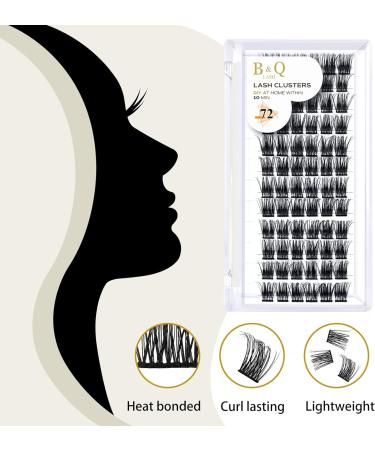 72 D-Curl Cluster Lashes B35 - Soft and Fluffy DIY Eyelash Extensions | 12mm Individual Natural Clusters - Buy Online on GoSupps.com