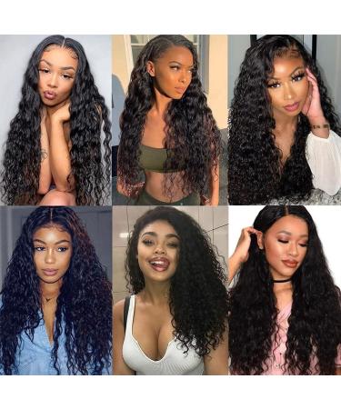 Brazilian Water Wave Lace Front Human Hair T-Part Wig 16 - Pre Plucked with Baby Hair, Deep Curly, 150% Density - For Black Women - Buy Online on GoSupps.com