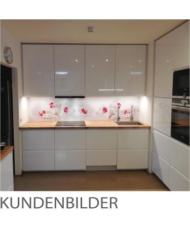 Premium Orchid Kitchen Wall Stickers - Self-Adhesive Glass Look - Durable 60x500cm - Buy Online on GoSupps.com