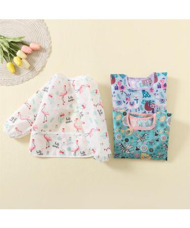 Yealoo 3pcs Baby Bibs with Sleeves - Waterproof Washable Bibs for 6-30 Months - Perfect for Eating & Playing - Buy Online on GoSupps.com