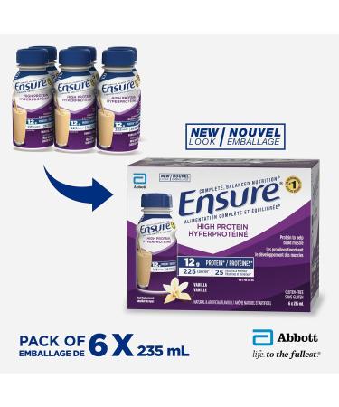 Ensure High Protein 12 g Meal Replacement Shakes Protein Shakes With Protein To Help Build Muscle Vanilla 6 x 235-mL Bottles - Buy Online on GoSupps.com