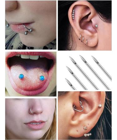 Qiwnswoy Stainless Steel Piercing Needles Set - 14G, 16G, 18G, 20G - Sterile Disposable Body Piercing Kit for Ear, Nose, Navel, Nipple, Lip, Belly Button - Catheter Cannula Included - Buy Online on GoSupps.com