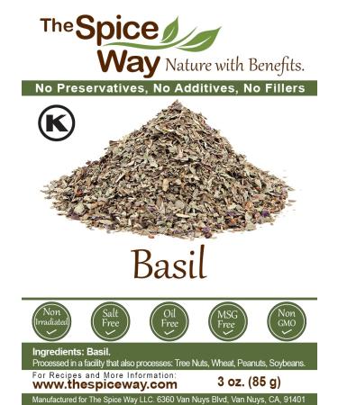 The Spice Way Basil Leaves - 3 oz | Pure Dried Basil Seasoning - Buy Online on GoSupps.com