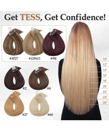 Tess Microring Extensions | 0.5g Remy Human Hair Loop Extensions | 100 Strands 55cm #2 Dark Brown - Buy Online on GoSupps.com