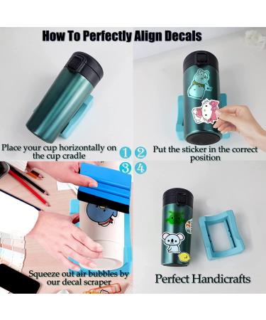Silicone Tumbler Crafting Cradle with Vinyl Decals - Tumbler Holder with Squeegee and Angle Supports in Blue - Buy Online on GoSupps.com