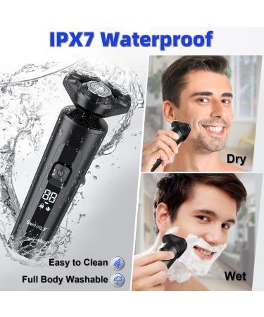 SweetLF Electric Shaver for Men - IPX7 Waterproof 5D Floating Heads LCD Display Cordless Razor with Beard Trimmer & USB-C Charging - Perfect for Wet & Dry Shaves - Buy Online on GoSupps.com