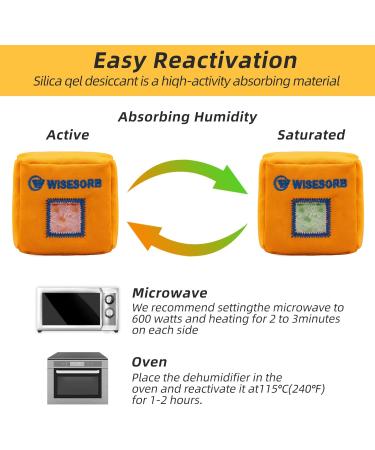 Wisesorb 4Pcs Rechargeable Gun Safe Dehumidifier - 200g Silica Gel Desiccant Bags for Moisture Control in Safe Closet Basement & Car - Buy Online on GoSupps.com