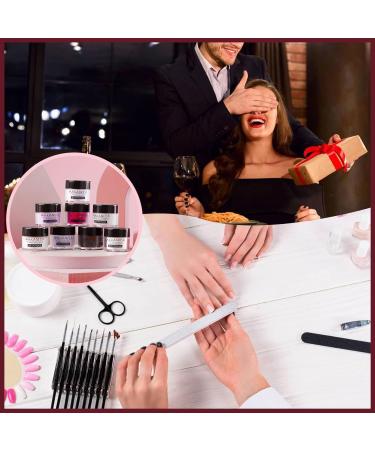 Wakaniya Dip Powder Nail Kit Starter Set - 8 Colors Clear White Nude Dipping Powder - DIY Home & Salon Manicure Kit with Base, Top Coat, and Activator - Quick Dry Dip Powder Set - Buy Online on GoSupps.com