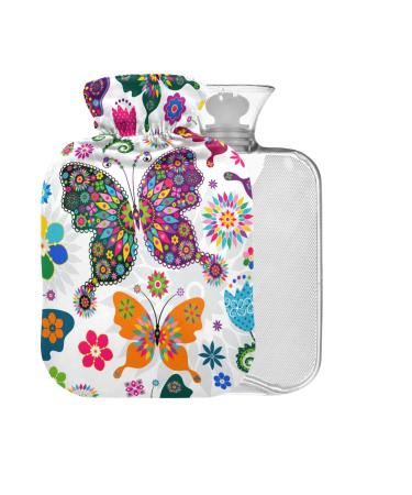 Spring Hot Water Bottle with Cover 1L Small Hot Water Bag for Pain Relief Headaches Neck and Shoulders BPA Free