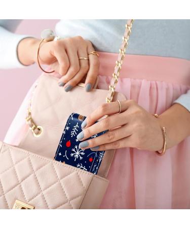 Travel Lipstick Organizer Case | Portable Makeup Bag with Mirror | Christmas Snowflake Design - Buy Online on GoSupps.com