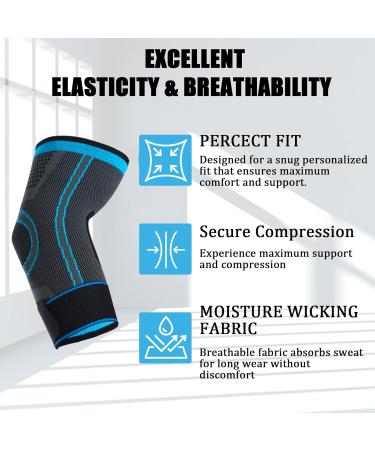NuCamper Epicondylitis Elbow Bandage 2 pieces compression band elbow bandage for women and men nonslip bandage for gym bodybuilding calisthenics and training Blue M Blue M - Buy Online on GoSupps.com