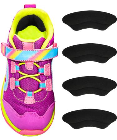 WLLHYF Kids Heel Grips 4 Pieces - Self-Adhesive Heel Cushion Inserts for Toddlers, Girls, Boys - Prevent Skin Rubbing and Blisters - Black - Buy Online on GoSupps.com