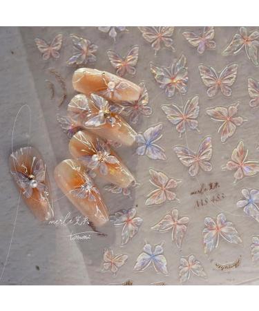Buy 5D Embossed Pink Shell Butterfly Nail Art Stickers - International Shipping Available - Buy Online on GoSupps.com
