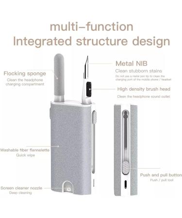 5-in-1 Multi-Function AirPods Cleaning Kit | Brush Pen Shape for Electronics & Accessories | White - Buy Online on GoSupps.com