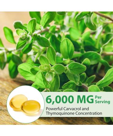 XQDCICQU Oil of Oregano Softgels 120 Count 2 in 1 6000mg Oil of Oregano with Black Seed Oil 200mg Non-GMO Gluten Free - Buy Online on GoSupps.com