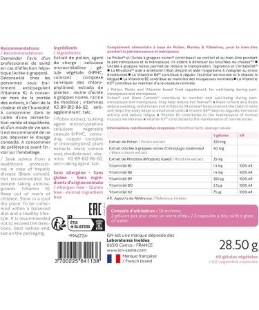 ISN - Menogyne - Menopause & Premenopause - Limits hot flashes & night sweats - Rebalances hormonal activity - Pollen Rhodiola Vitamins B6 B9 & B12 - 30-day cure - Buy Online on GoSupps.com