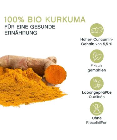 Organic Turmeric - 250g Pure Ground Root - High Curcumin 5.5% | Pfefferdieb - International Shipping Available - Buy Online on GoSupps.com