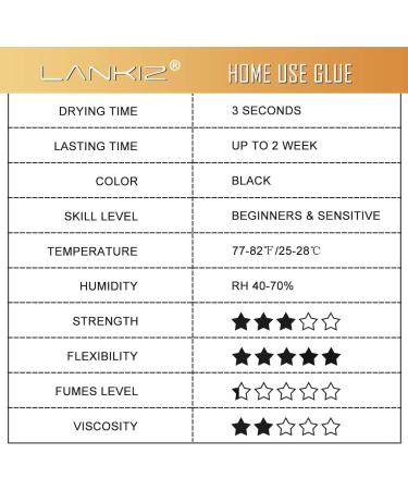 LANKIZ Cluster Lash Glue 5ml - Fast Drying, Long Lasting Semi-Permanent Black Waterproof Adhesive for DIY - 14 Days Retention - Buy Online on GoSupps.com