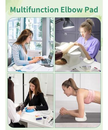 Nail Tech Must-Have: Professional Elbow Rest Pad for Acrylic Nails - Microfiber Leather Arm Cushion in White - Buy Online on GoSupps.com