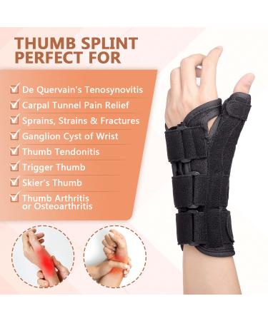 Thumb Spica Splint & Adjustable Wrist Brace for Carpal Tunnel De Quervain's Tenosynovitis & Arthritis - Night Support for Men & Women - Buy Online on GoSupps.com